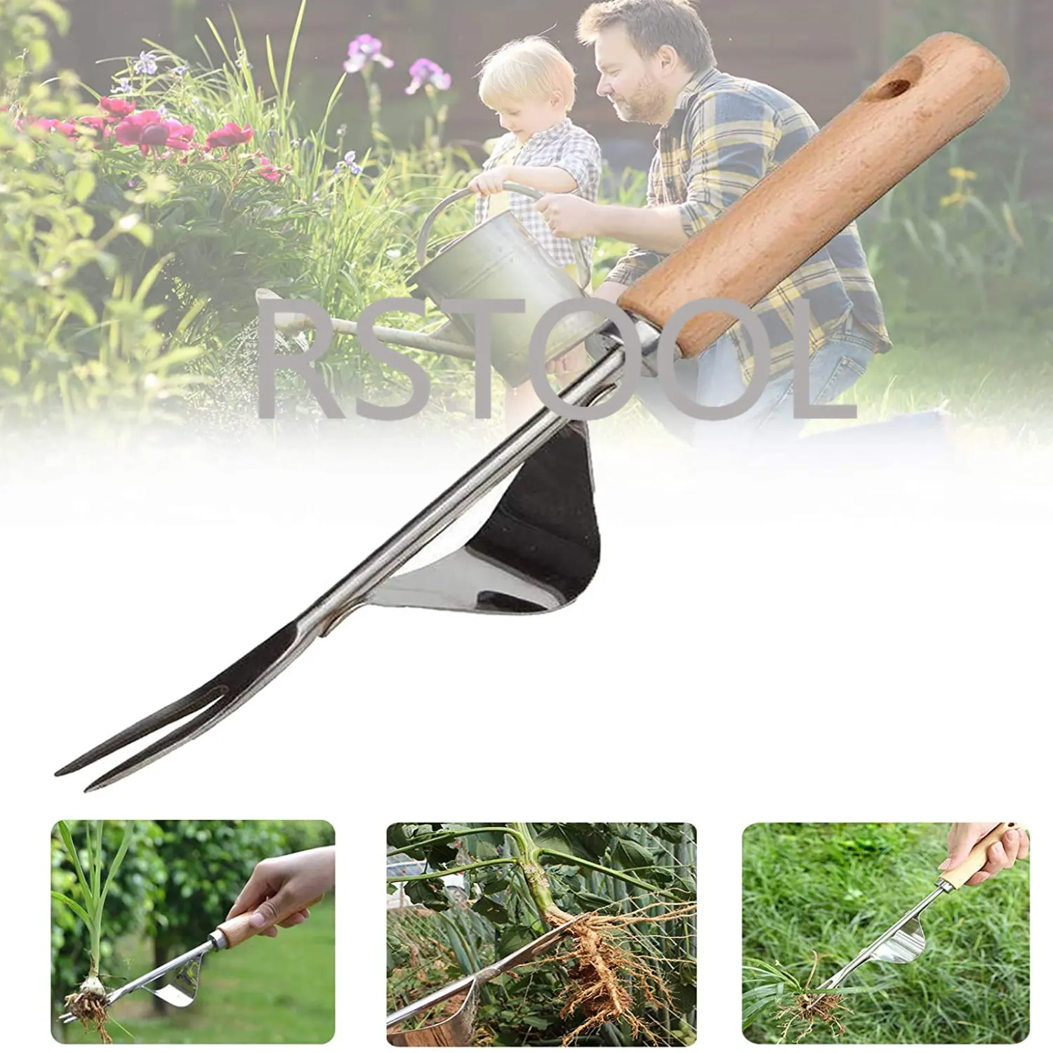 1 pz giardino diserbo strumento prato robusto estrattore di scavo mano diserbo efficace facile applicare rifilatura rimozione estrattore di erba manico lungo