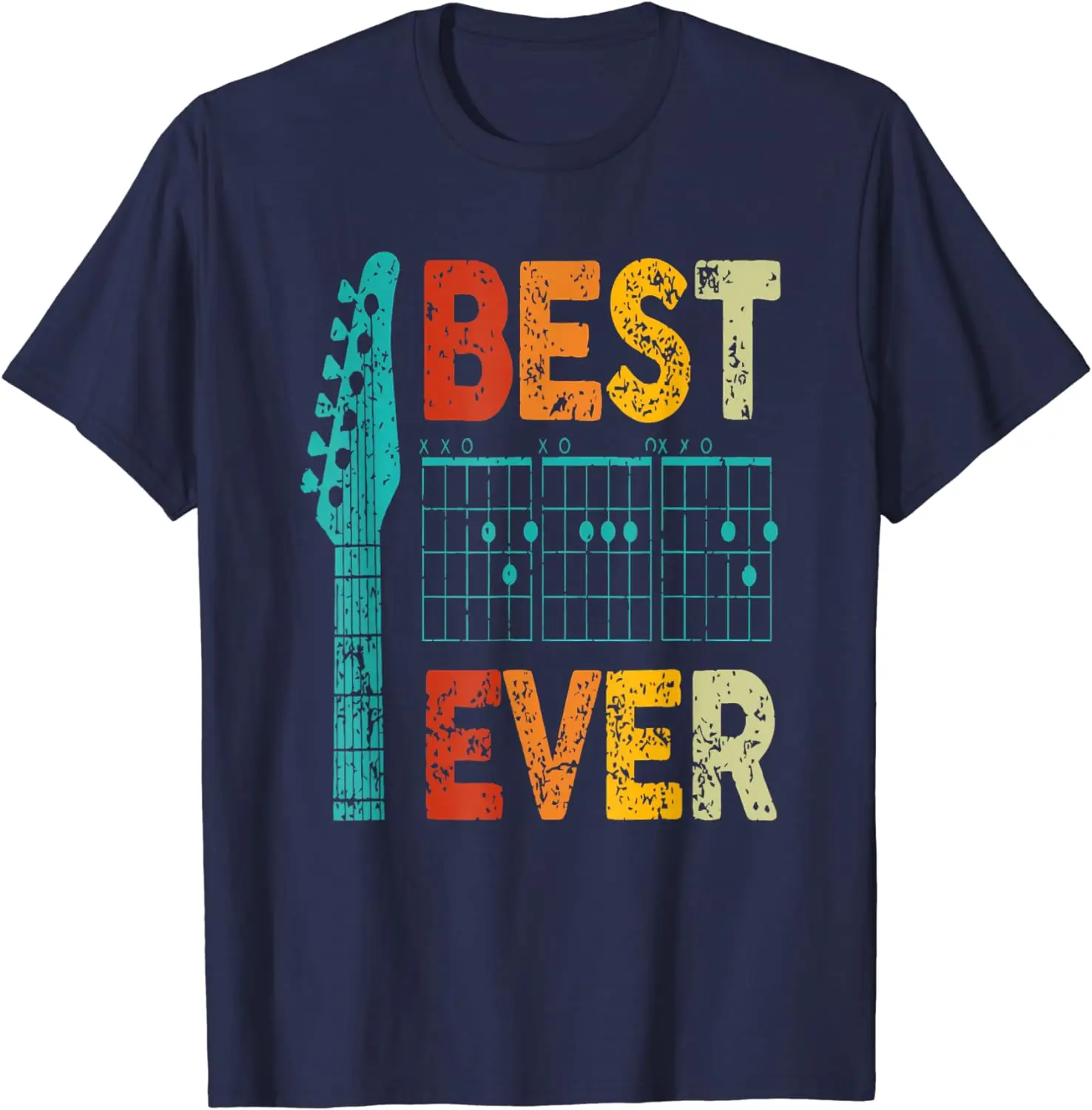 Vintage Best Dad Ever Guitar Chord Guitarist Dad Fathers Day T-Shirt