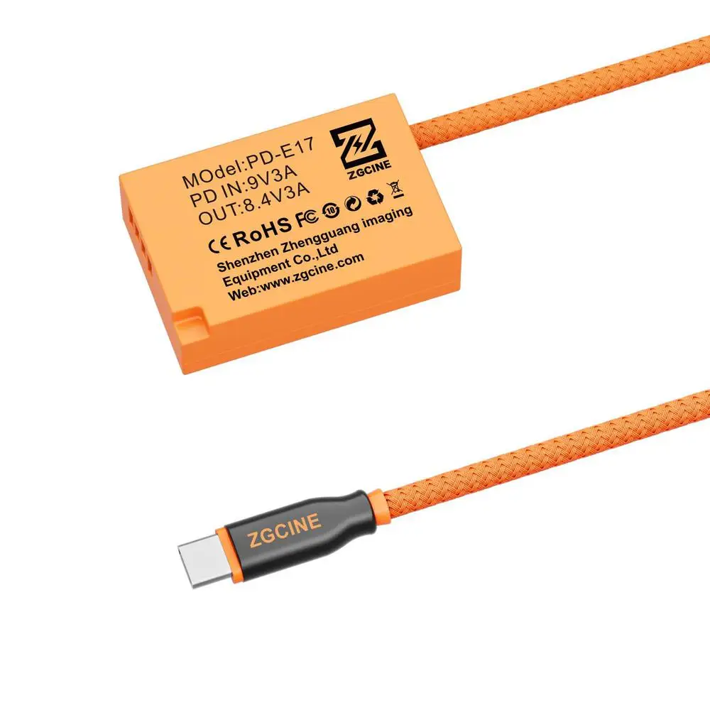 Kabel ZGCINE USB-C PD do LP-E17 i D-Tap do LP-E17 z atrapą baterii do Canon R50 R10 R8 RP M6 Mark II 850D 750D 760D 200D 77D 800D — zdjęcie produktu 4