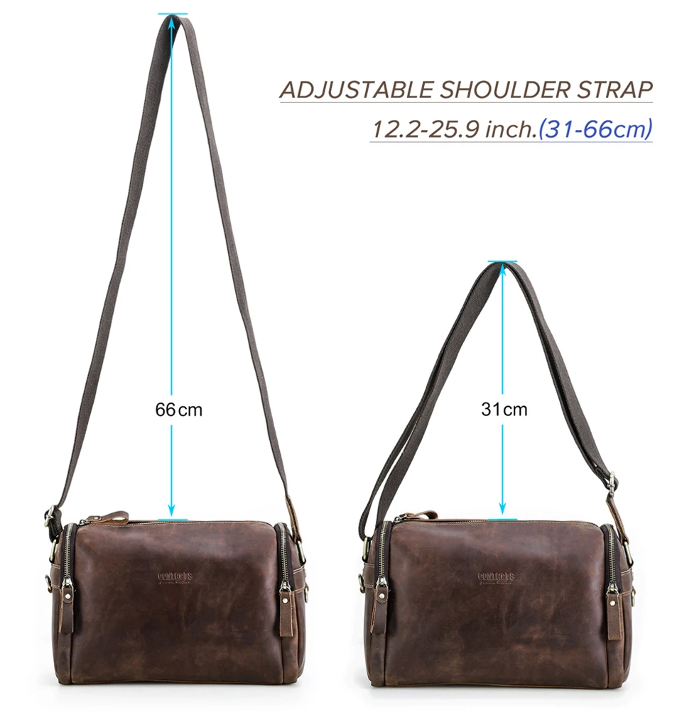 Crazy Horse Leder Männer Handtasche Designer Vintage Crossbody-tasche Kleine Strap Sling Schulter Tasche Luxus Marke Messenger Taschen Neue – Detail 8