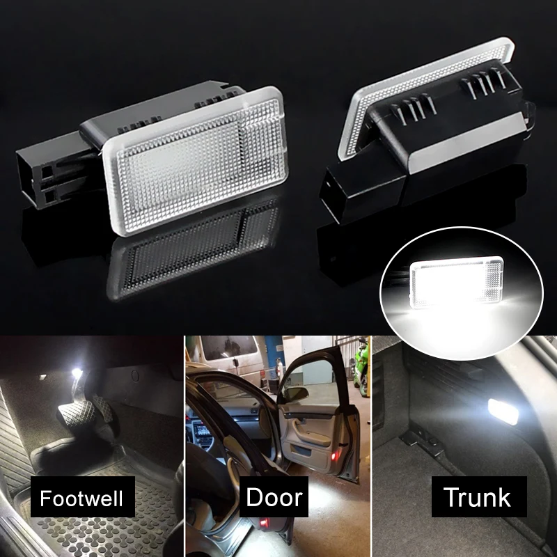 2X 12V LED Interior Lamp For Volvo V40 V60 S60 S80 XC40 XC60 XC70 XC90 White Door Courtesy Luggage Trunk Footwell Light Assembly