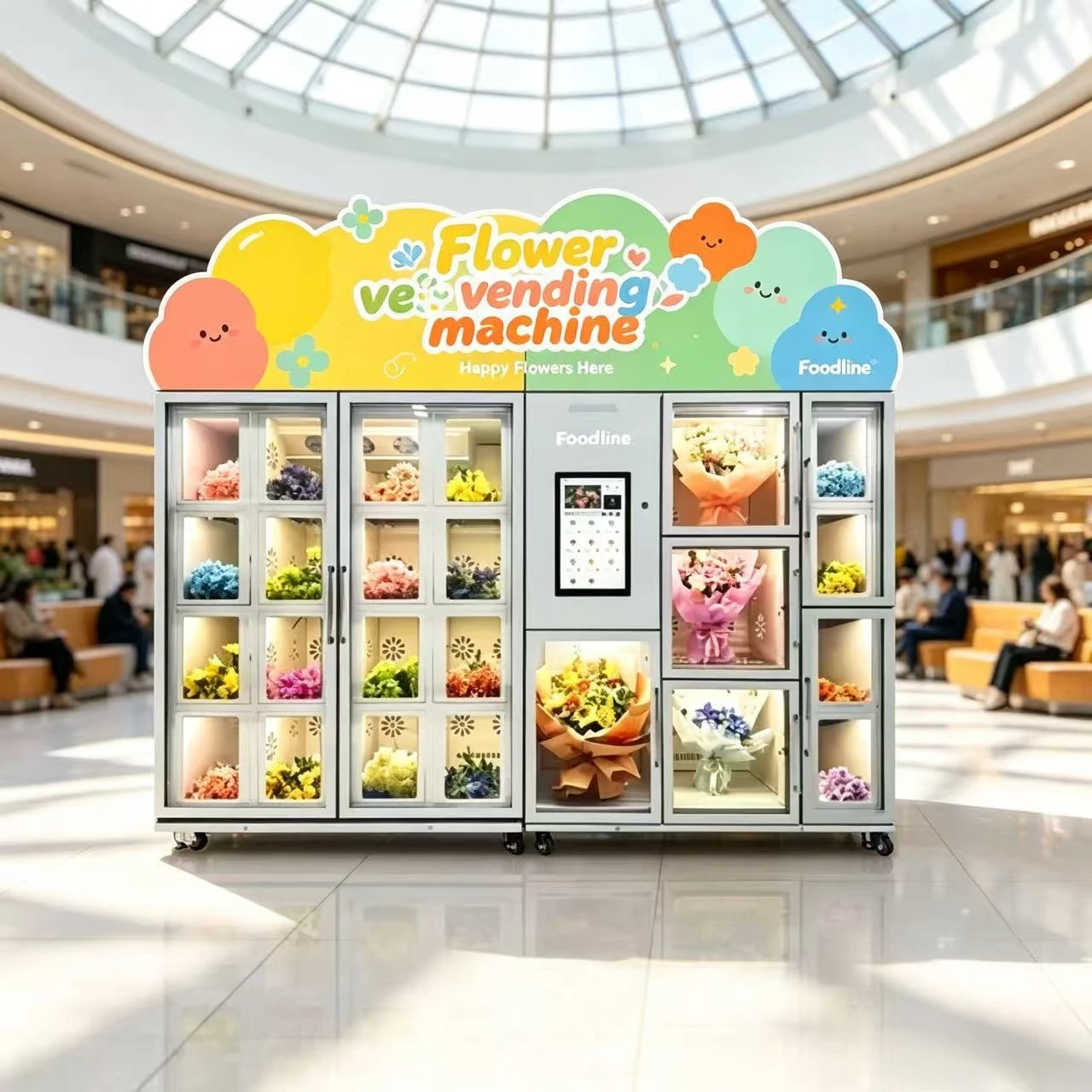 FL Factory High-End Intelligent Flower Vending Machines Unmanned Flower Shop Vending Machines Customized