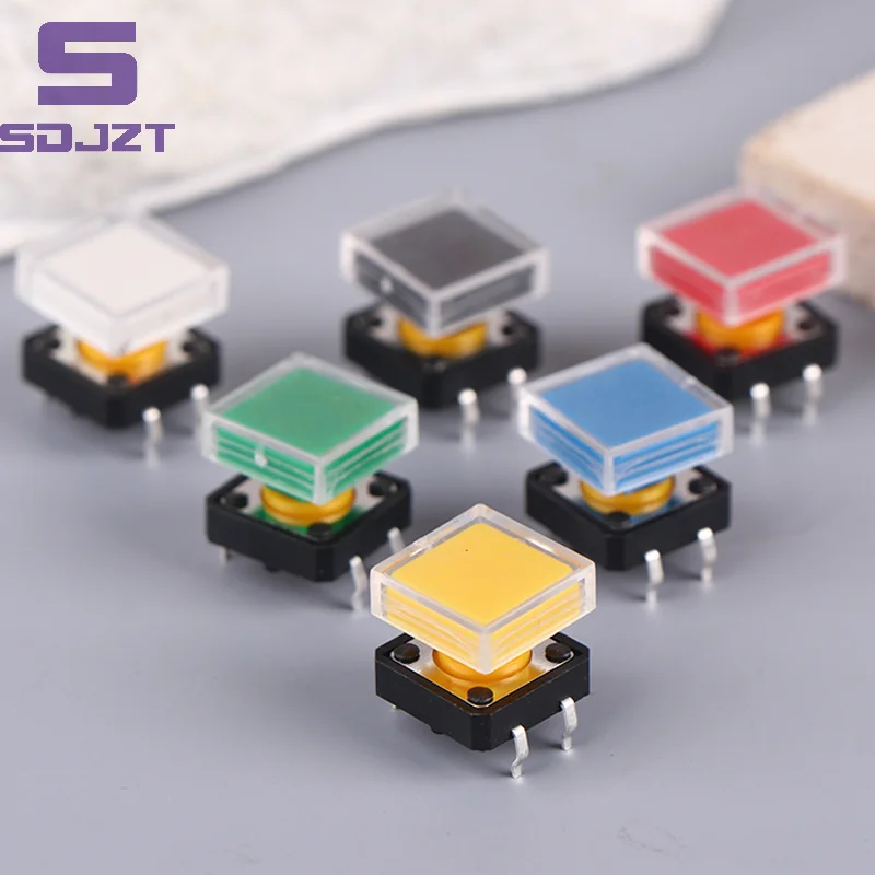 10set Tactile Push Button Switch Momentary Tact +A14 Color Hat 10pcs + Transparent Cap 10pcs Momentary Tact Touch Micro Switch