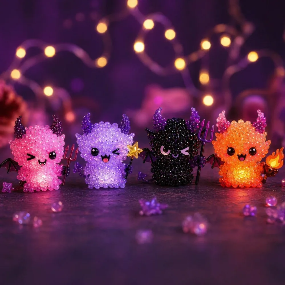 

Handmade Glowing Fantasy Spirits DIY Bead Kit Tiny Mini DIY Animal Bead Embroidery Kit Colorful Educational