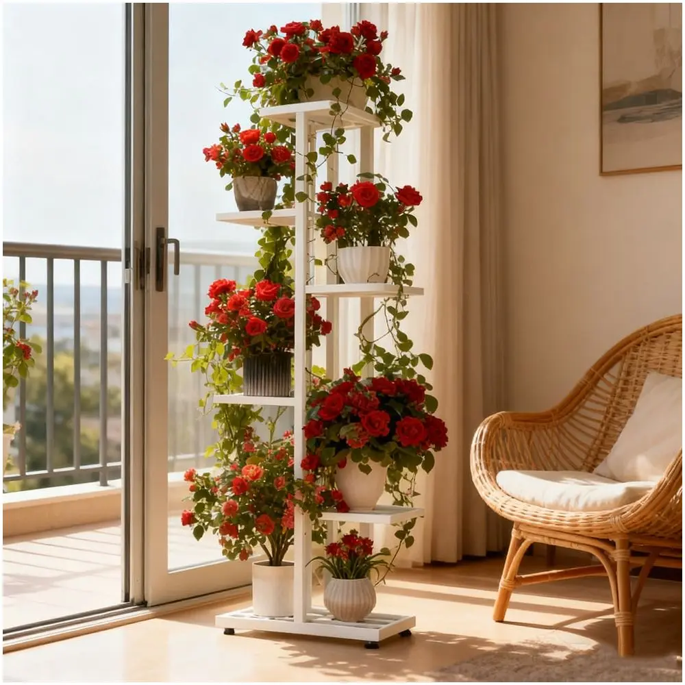 

Outdoor Metal Plant Stand 7 6 5 4 Tier Plant StandFeatures RustProof Coating For Durability And Strength. Even Grid Layout Ensu