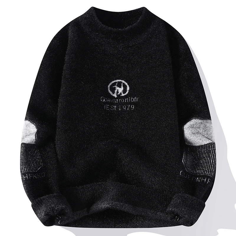 

Осень-зима 2025: новый мужской высококачественный свитер с круглым вырезом, пуловер, вязаный свитер