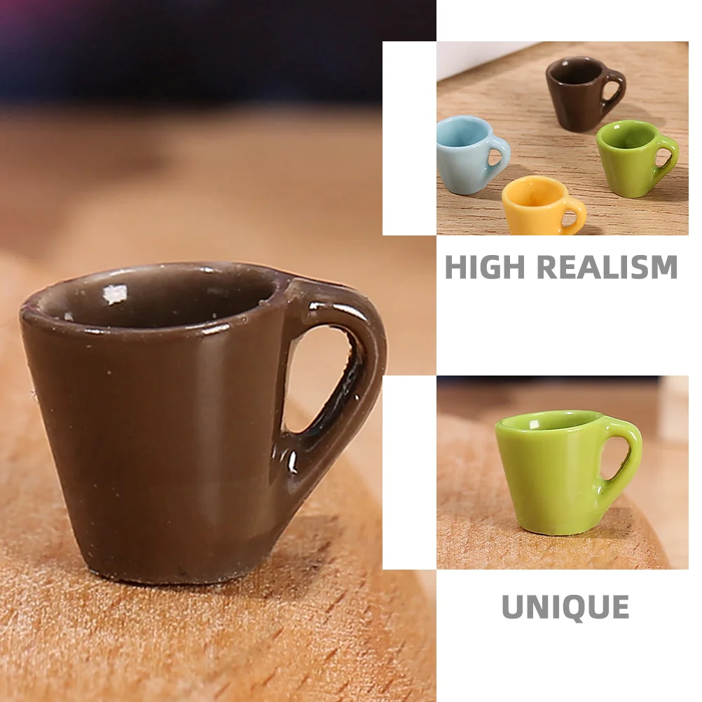 24 Pcs Miniature Cup Kitchen Accessories Dollhouse Mugs Resin Miniatures Coffee