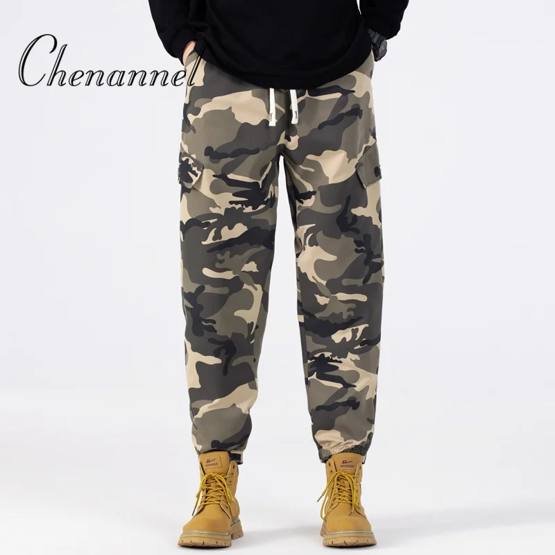 

Men's Pure Cotton Camouflage Work Pants, American Spring Autumn New Plus Size Loose Casual Trousers