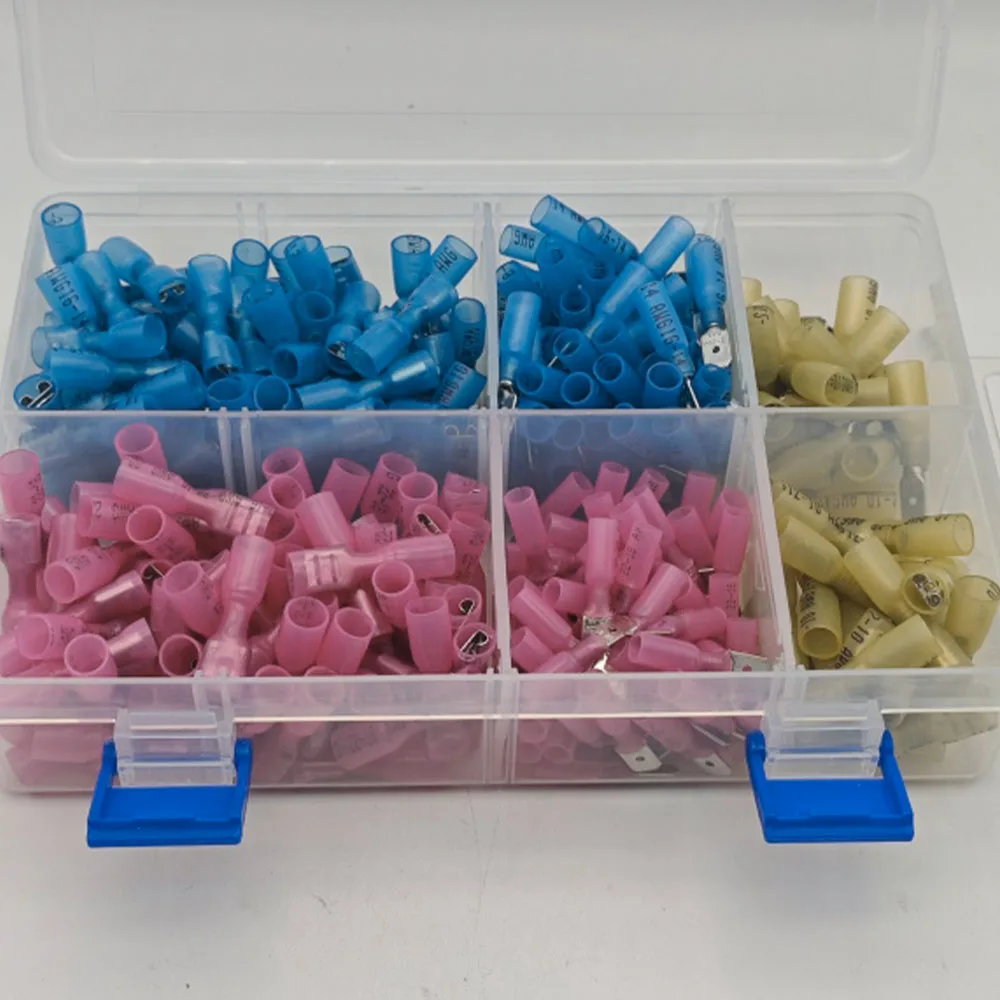 

320 PCS Heat Shrink Spade Connectors Female and Male Terminals Insulated Quick Disconnect Wire Connectors Connectors Kit