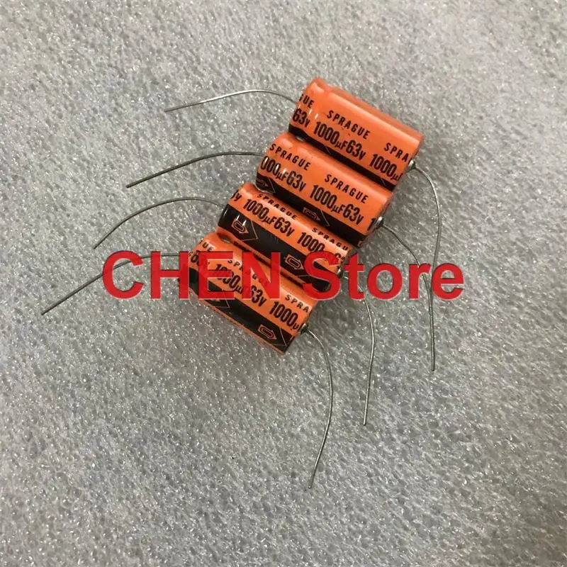 4pcs 미국 SPRAGUE 516D 63V1000UF 16X31MM 1000 미크로포맷 63V 오디오 주파수 고전압 필터 축 방향 전해 콘덴서 1000 미크로포맷/63v