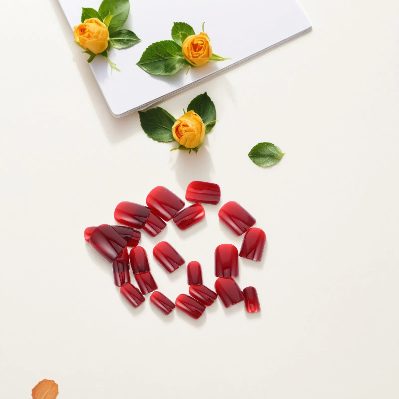 2 faux ongles courts bordeaux à presser, détachables et réutilisables, pour une manucure rapide en salon, pour femmes, outils classiques pour ongles rouges