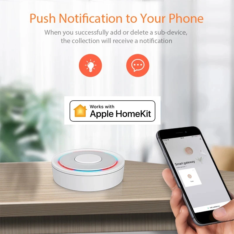 HomeKit ZigBee Gateway Hub Smart Home Bridge ZigBee APP Remote Control Works with Apple HomeKit Alexa Google Home Tuya SmartLife