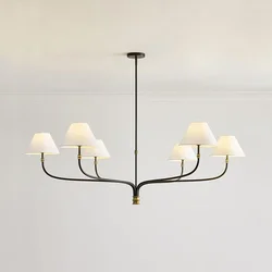 Modern Salon Simple Rural with Fabric Ceiling Chandelier Home Decoration Led Light Living Room Dining Table Bedroom Pendant Lamp
