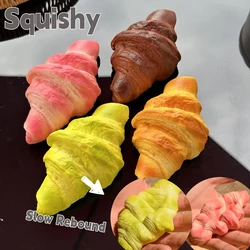 4.9in 1pc Croissant Bakery Painau Fake Chocolat Butter Dough Handmade Sticky Food Photography Foodie Pastry Soft Rebound Toys