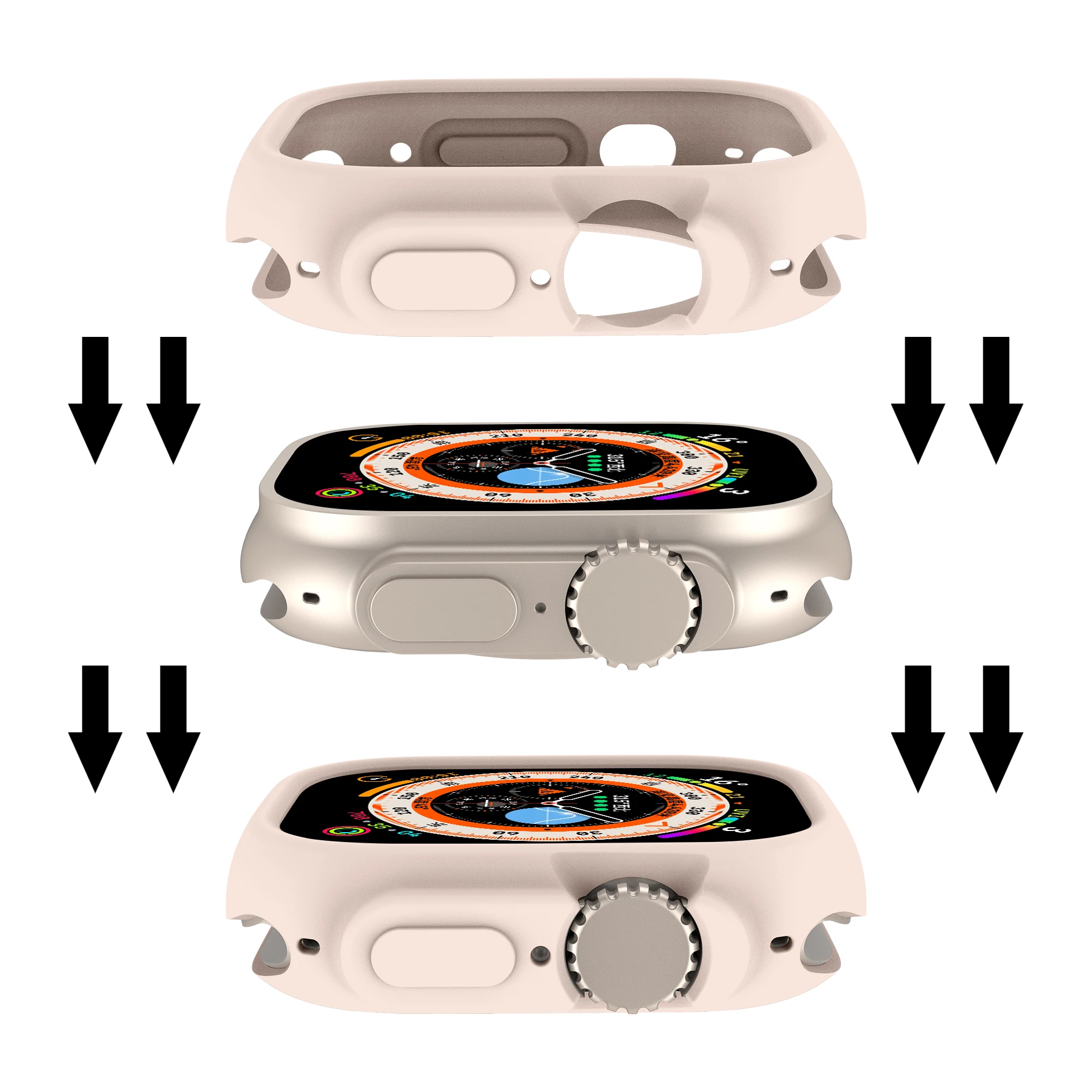 Soft Silicone Cover Case for Apple Watch Series 10 42mm 46mm / Ultra 2 49mm Protection Shell for iWatch S10 Bumper