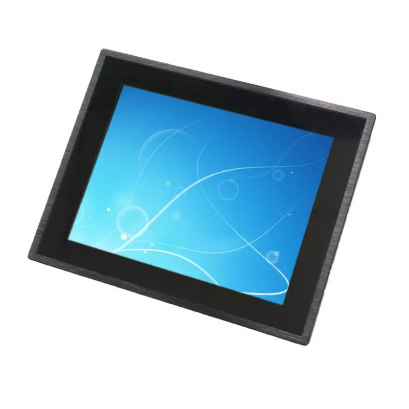 Customized front panel anti-vandal IK08 lcd panels tempered glass 6mm industrial monitor