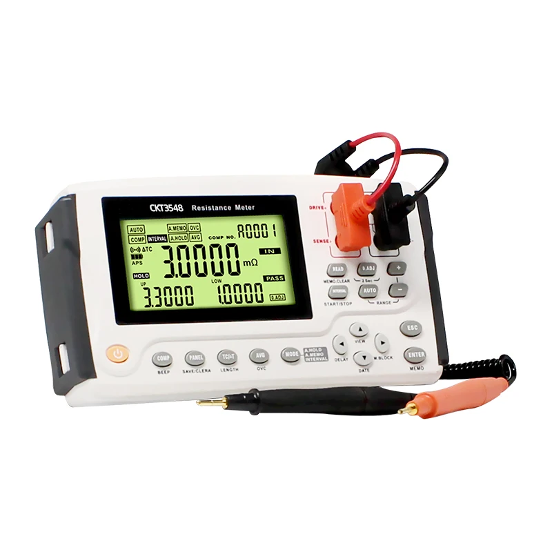 Chuangkai CKT3548 Handheld DC Low Resistance Tester 0.1μΩ~3.2MΩ with Temperature Compensation -10℃ ~ 60℃