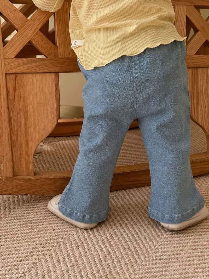 MILANCEL جديد الخريف الاطفال جرس قيعان 9M-5T الحلو المطرزة الزهور الفتيات سراويل تقليدية النسخة الكورية بناطيل أطفال