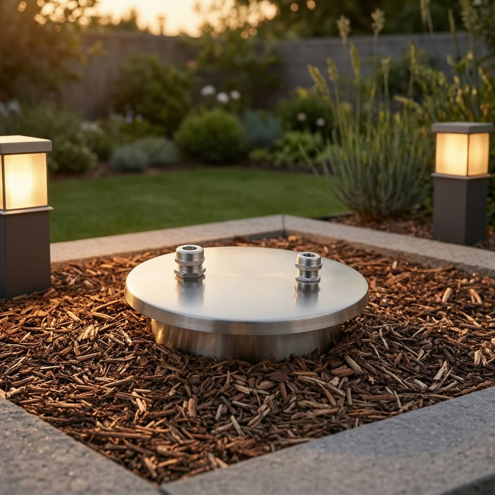 Outdoor Lighting Electrician - Stainless Steel Transformer Housing Brushed Round