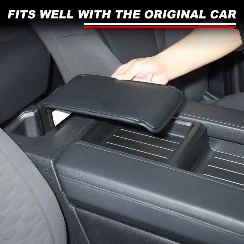 

For Toyota Tundra 2022-2026 PU Leather Black Car Center Console Armrest Box Cover Protection Cushion Interior Car Accessories