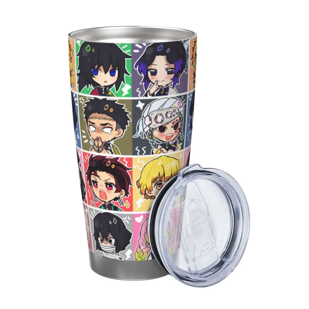 Demon Slayer:Kimetsu No Yaiba 20oz Stainless Steel Car Mug Straw Thermal Iced Travel Cup Vacuum Insulated Coffee Hot Cup