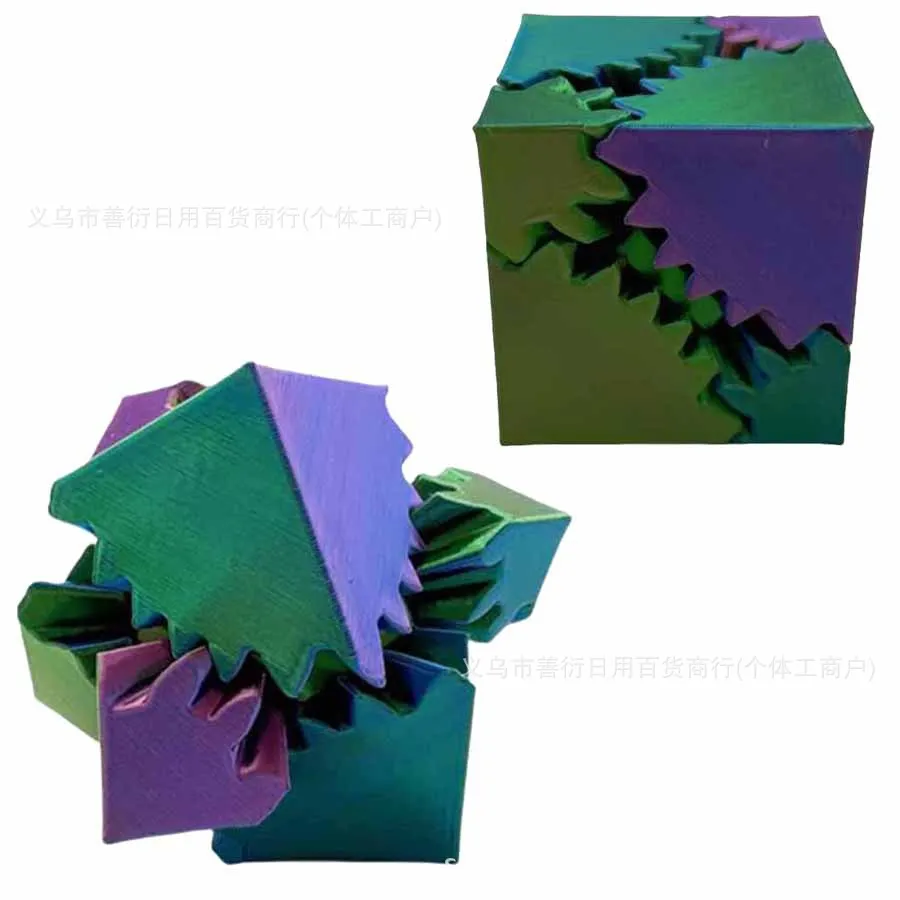Decorazione del desktop Cubo stampato in 3D Giocattoli Gear Ball Cubo antistress rotante Giocattoli rilassanti antistress