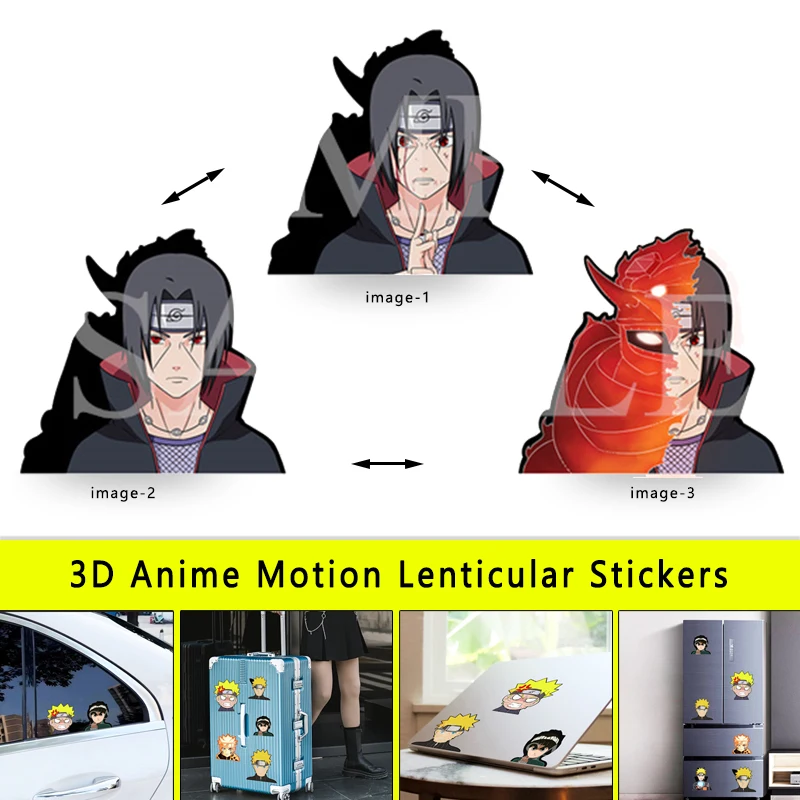 NARUTO Itachi Susanoo 3D Motion Sticker Anime Waterproof Car Decals Laptop Sticker Refrigerator Sticker Wall Decor Toy Gift