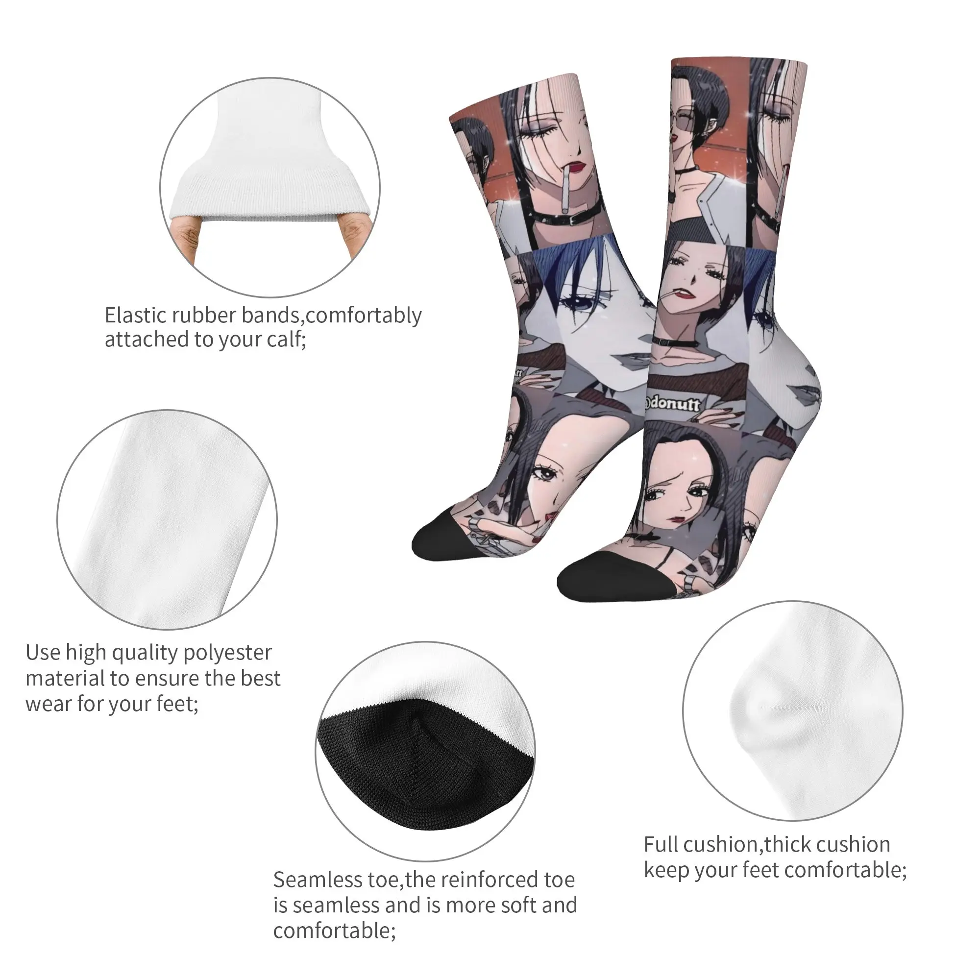 Fashion Men's Socks Novelty Nana Anime Sock Polyester  Sport Women's Socks Spring Summer Autumn Winter