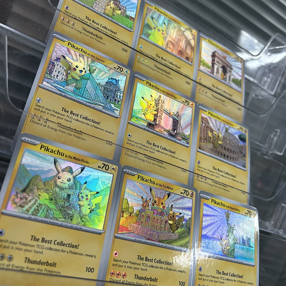 

Anime Ptcg Proxy Tcg Collectible Cards Electric Mouse World Landmarks Collection Holo Foil Premium Collectible Cards Gift