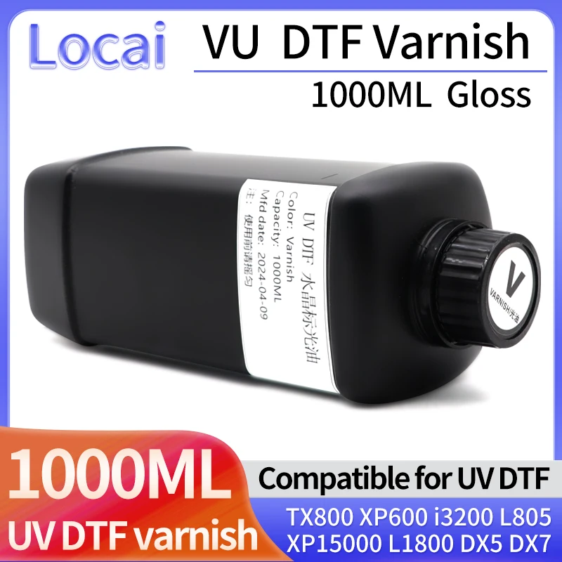 1000ML UV DTF Varnish For UV DTF Printer Epson XP600 TX800 DX5 DX7 i3200 5113 L805 L1800 XP15000 printhead Gloss AB film varnish