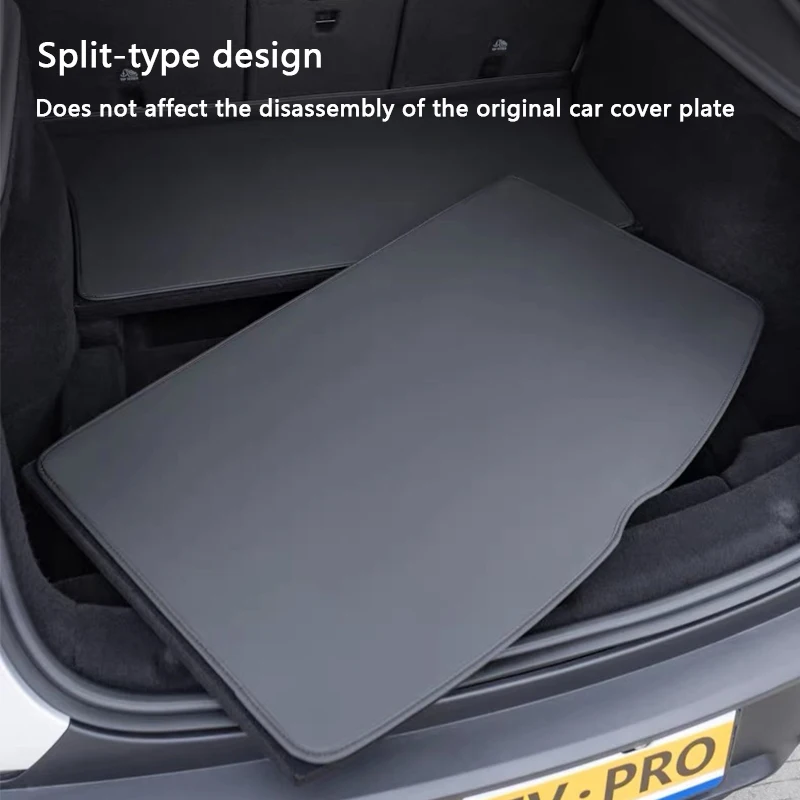 Für Tesla Model Y Juniper Standard 2026 Leder-Kofferraummatte, Rückenlehnen-Schutz, Allwetter-Laderaumauskleidung, Schmutzabweisende Matte – Detail 4