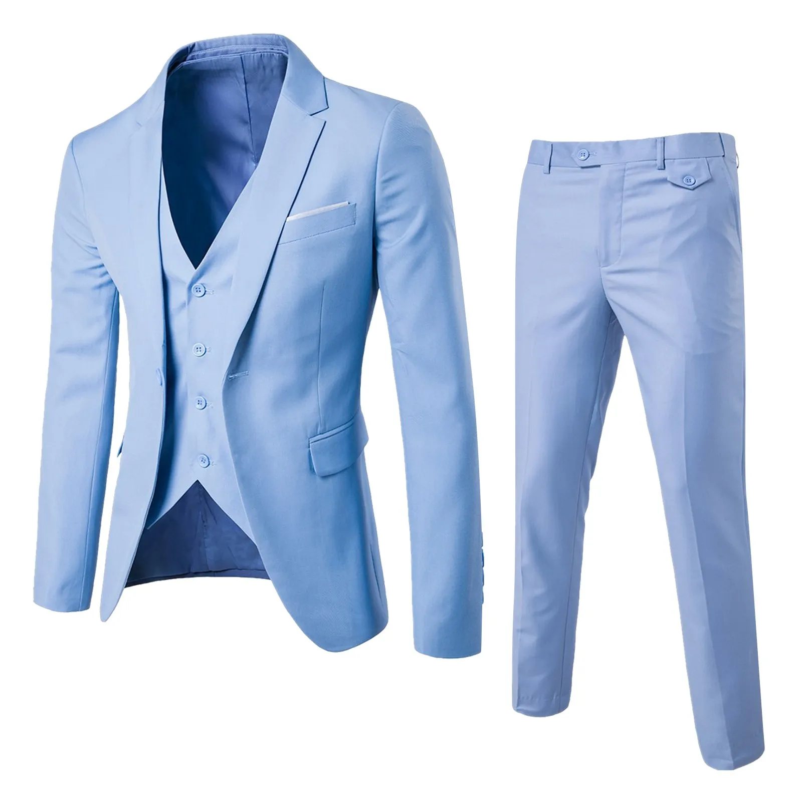 Men’s Suit Slim 3 Piece Suit Business Wedding Party Jacket Vest & Pants Coat Men Formal Suit Set