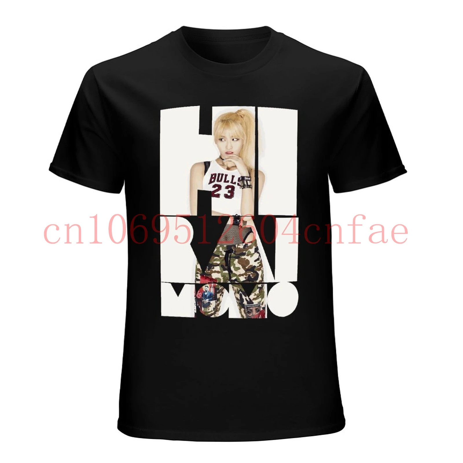 Twices Hirai Momo Black T Shirt Man Women T-Shirt