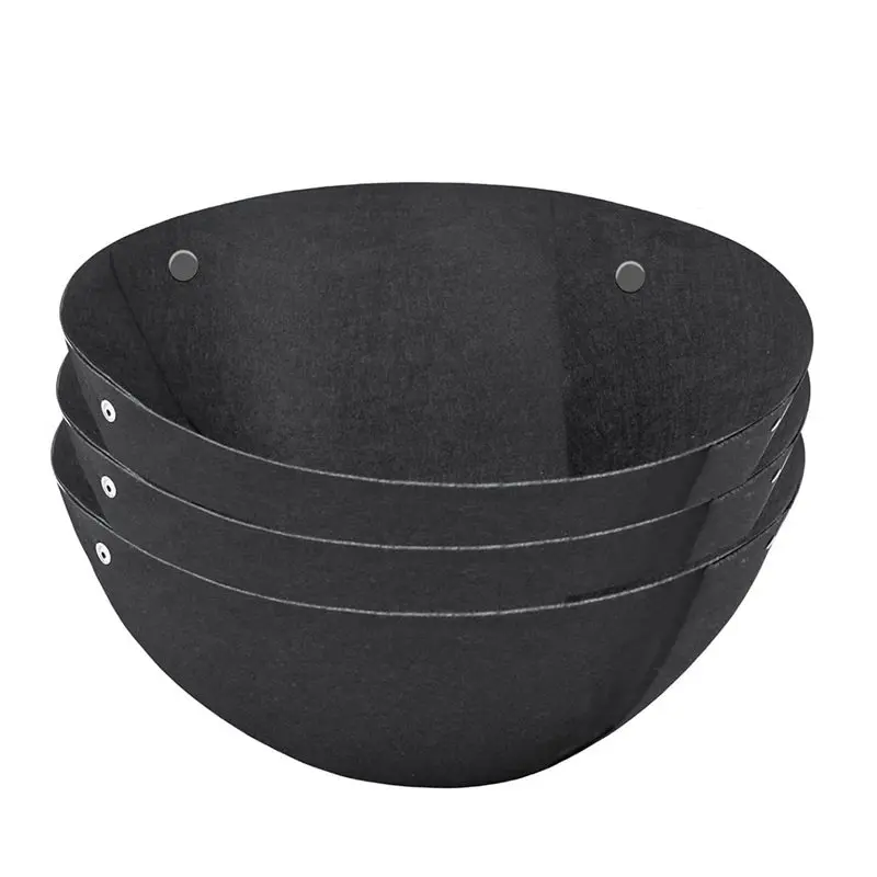 SHGO-6PCS Hanging Flower Basket Liners Fabric Hanging Plant Liners Round Planter Liners Non-Woven Black Felt Liners 16Inch