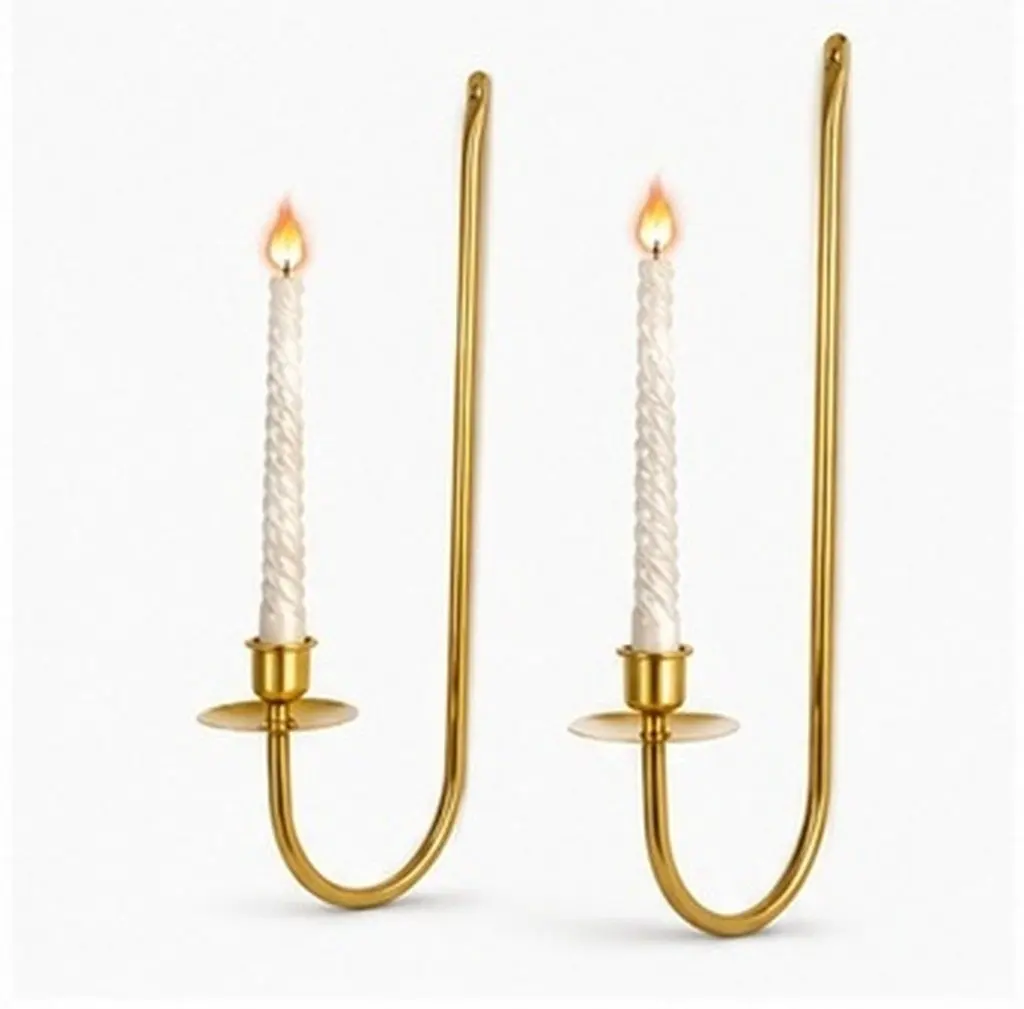 2 pcs Holder Candlestick Home Decor Table Wedding Halloween Christmas New Year Bedroom Wall Decor Apartment Decor Sconces