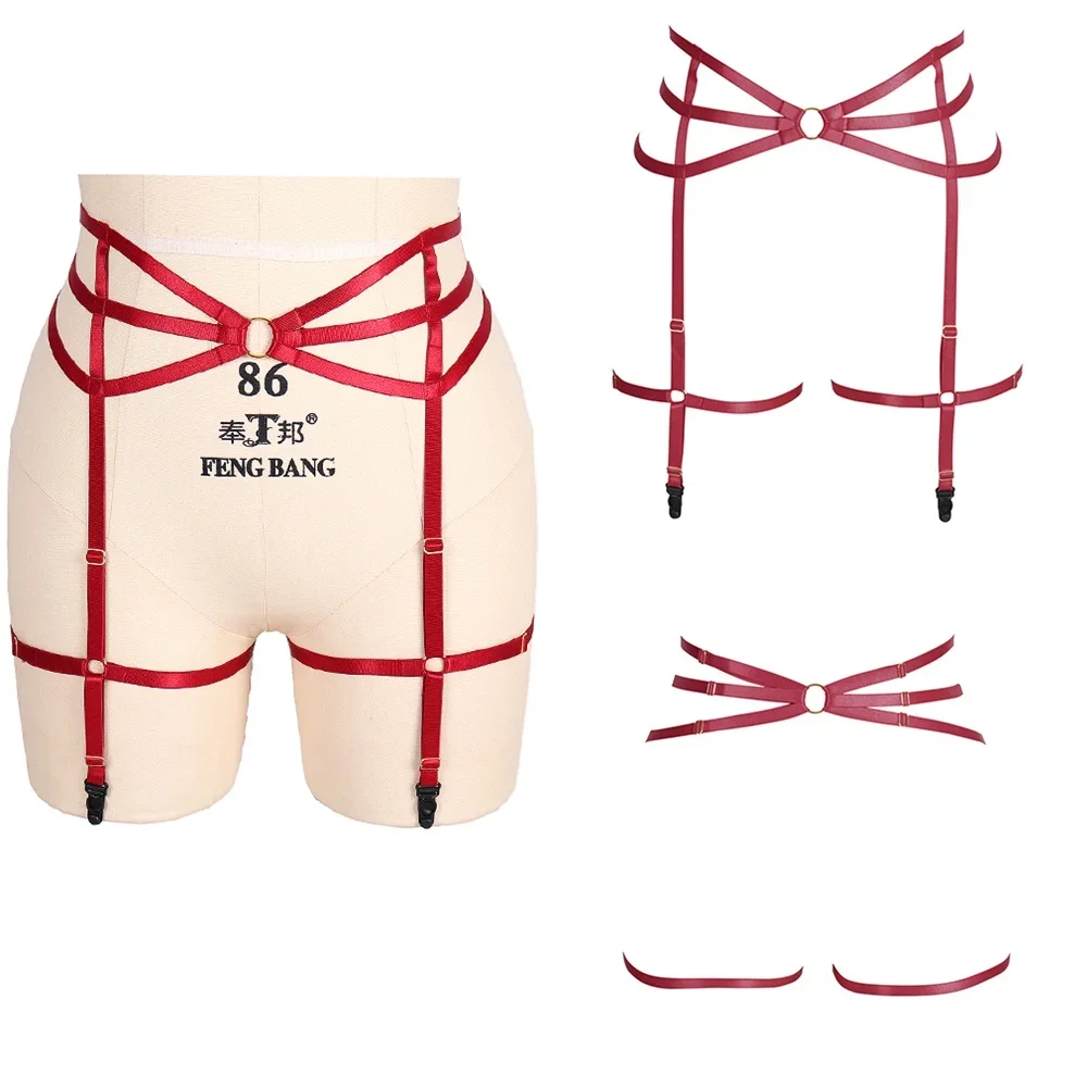 Bondage Kousenband Riem Billen Kous Harnas Mode Zachte Vrouwen Sexy Lingerie Fetisj Paaldans Rave Kostuum Accessoires