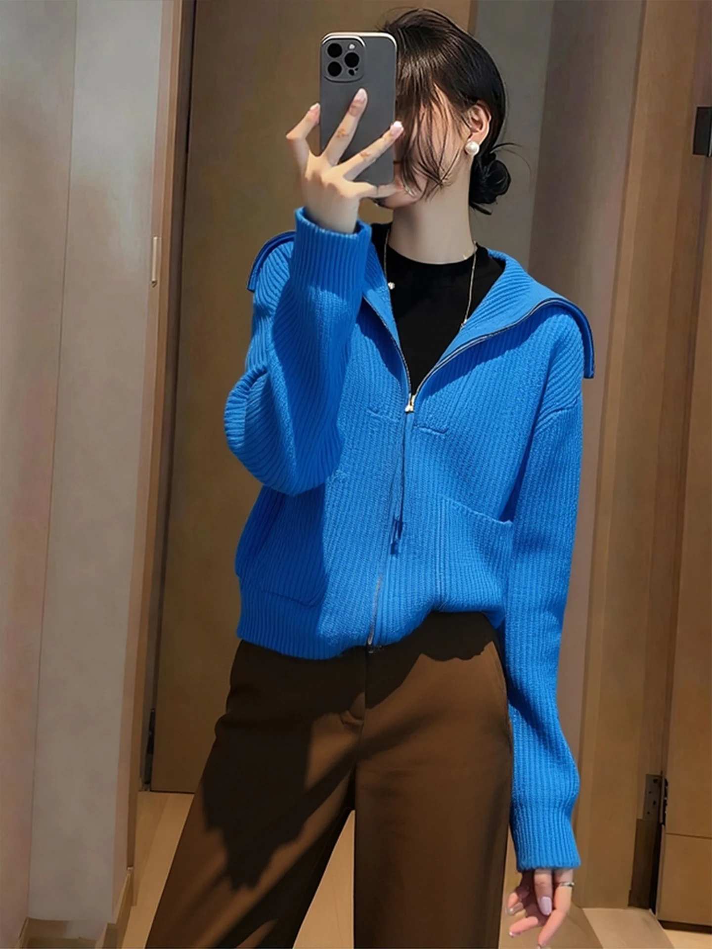 

2025 Winter Women's Camere Knitwear Long Sve Soft Versatile Commute Sle Base Layer irt Korean Simple Design Comfortable