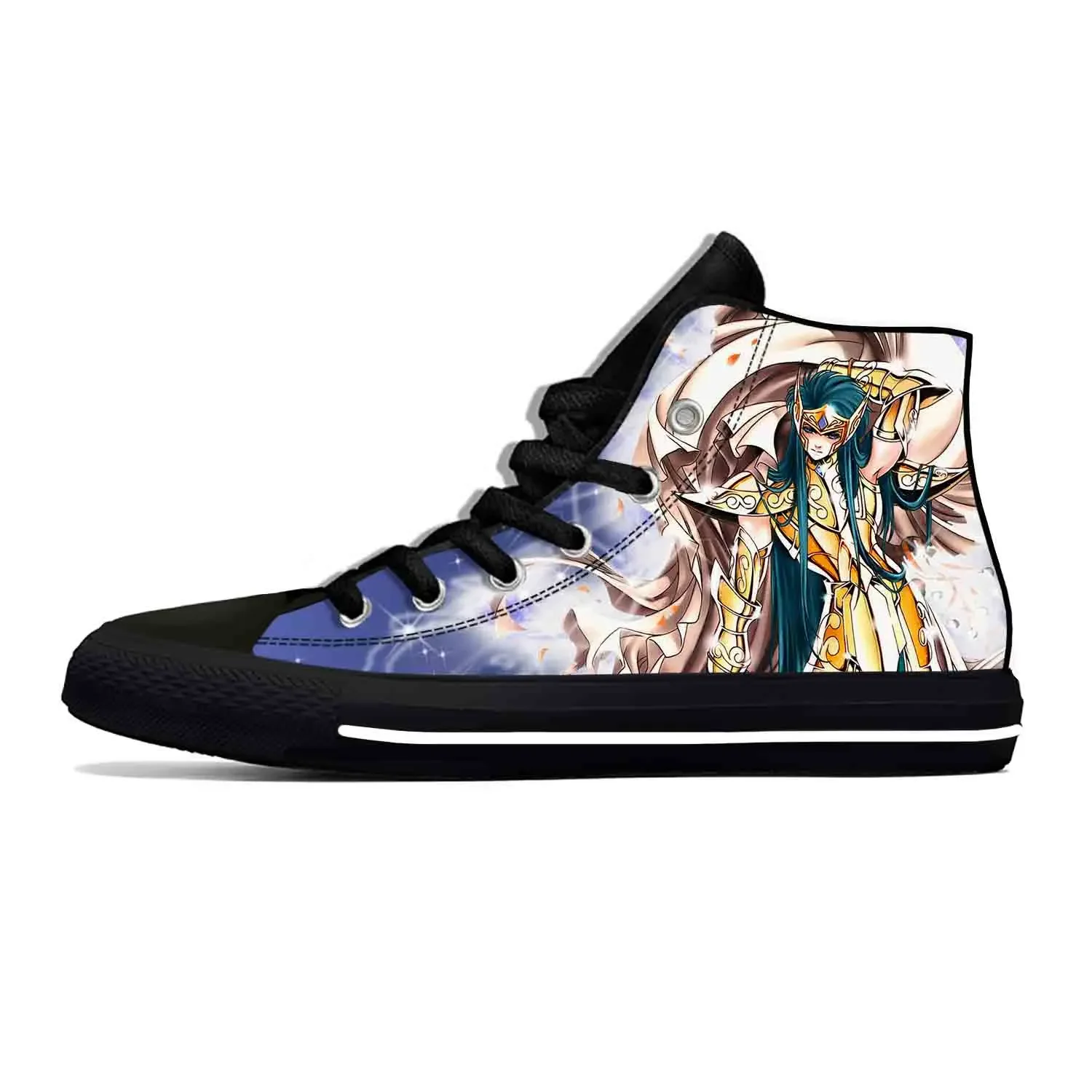 Anime Saint Seiya Lightweight Cloth 3D Print Funny Fashion High Top Canvas Shoes Mens Womens Teenager Casual Breathable Sneakers