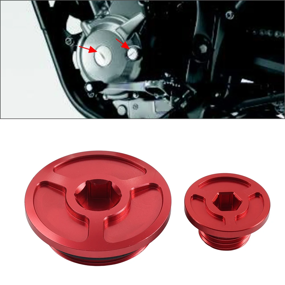Motorcycle Engine Plug Crankcase Cover CNC Red For Honda Sportrax400 TRX400EX 2x4 2000-2008 CRF450R 90087-HB5-000 90084-MN8-010