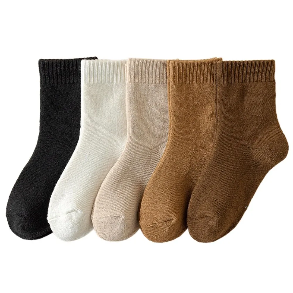 

5Pairs Kawaii Short Tube Kids Thicken Socks Warm Sleeping Girls Floor Plush Socks Hosiery Cute Children's Winter Socks Kids