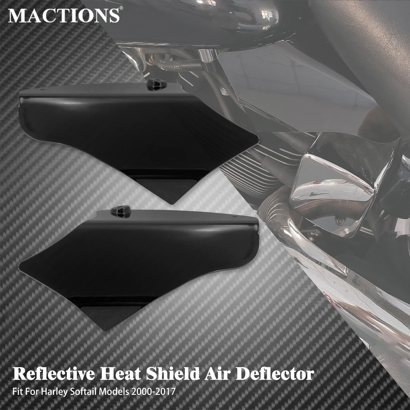 Motorcycle Air Heat Deflector Shield Reflective Saddle Heat Shield For Harley Softail Slim FLS Fatboy FLSTF FLSTN FLBRS 2000-17