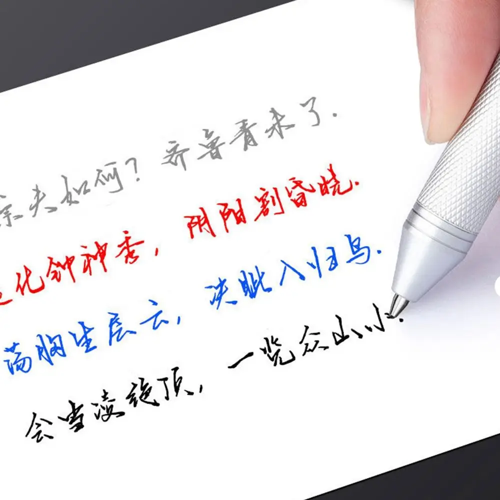 قلم استشعار الجاذبية المعدنية عالي الجودة 4 في 1 نوع الضغط متعدد الوظائف قلم جل قلم رصاص ميكانيكي هدية للطلاب