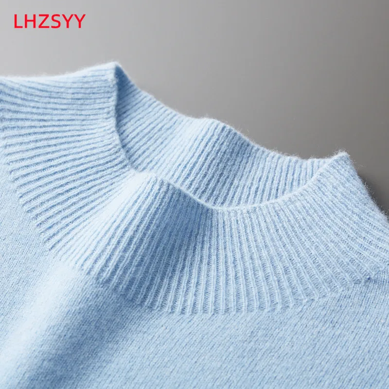 LHZSYY Autumn Winter Men\' Cashmere Sweater First-Line Ready-To-Wear Pullover Half Turtleneck Casual Sweater Pure Wool Knit Shirt