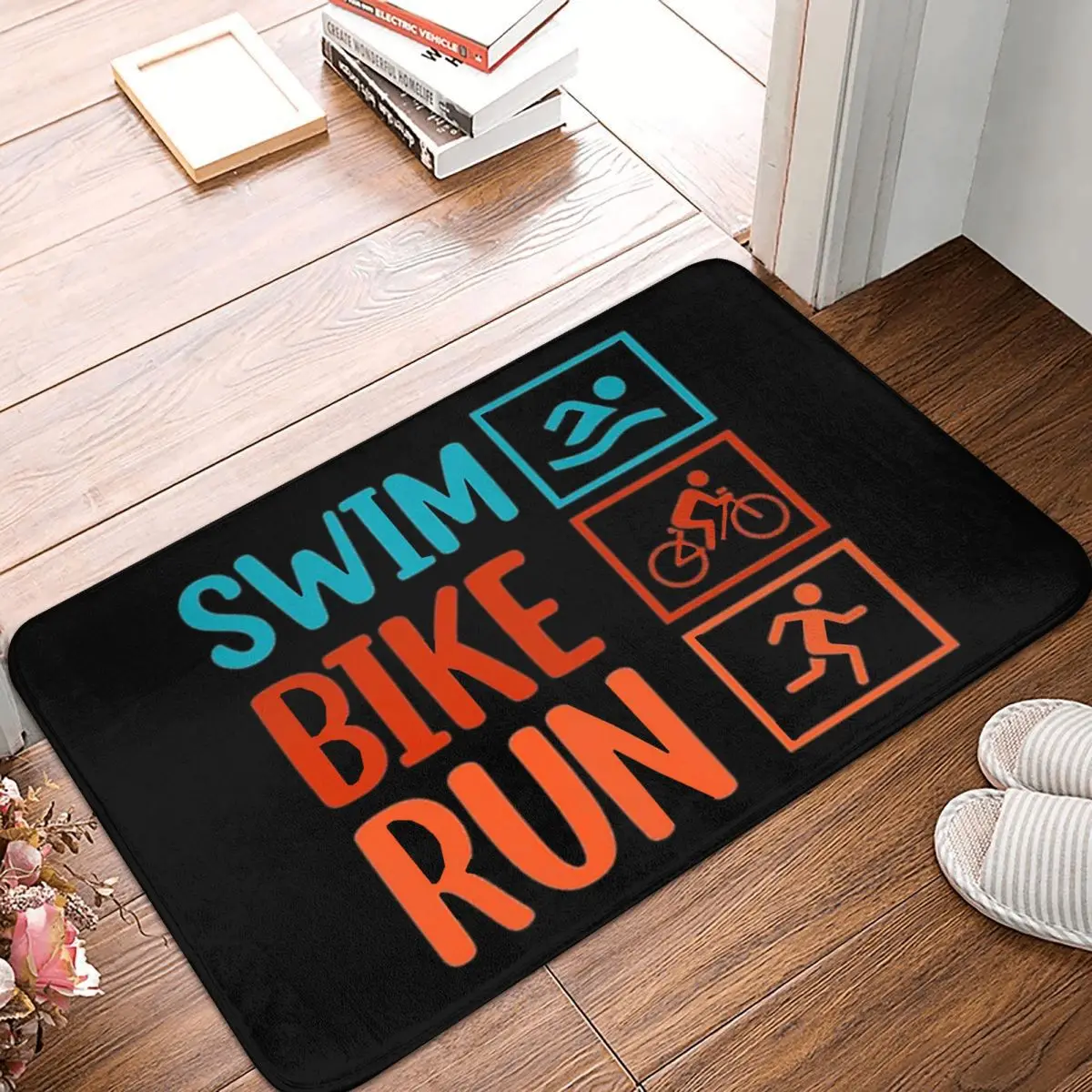 Triathlon Swimming Cycling Running Doormat Kitchen Entrance Home Floor Mat Non-slip Carpet Rug for Bedroom Footpad Mats