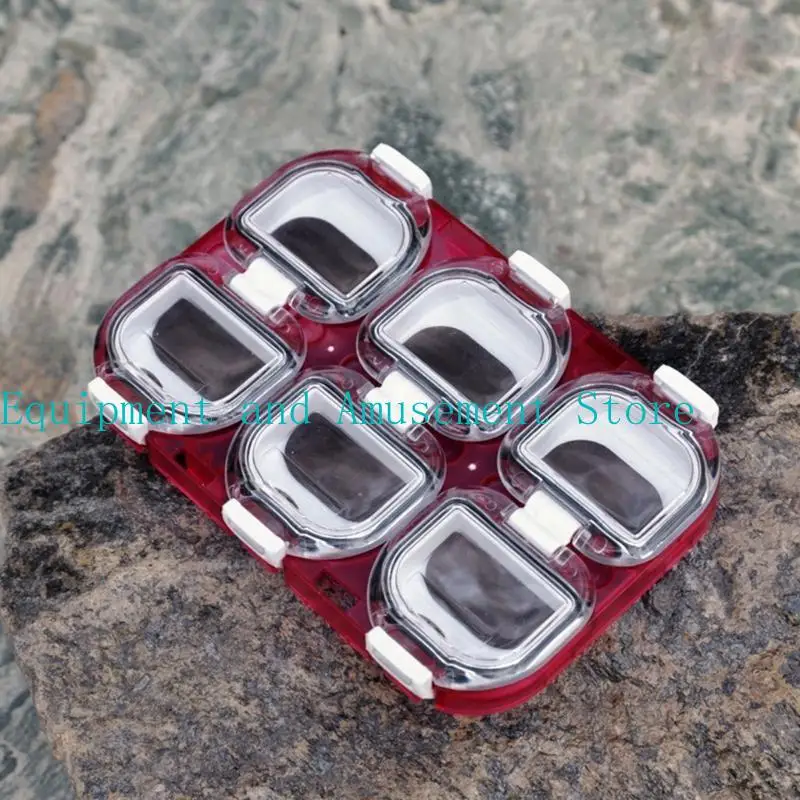 

Y1UC 6 Compartments Fishing Hooks Box Storage Case Fishing Tackle Storage Trays Hooks Waterproof Lure Box