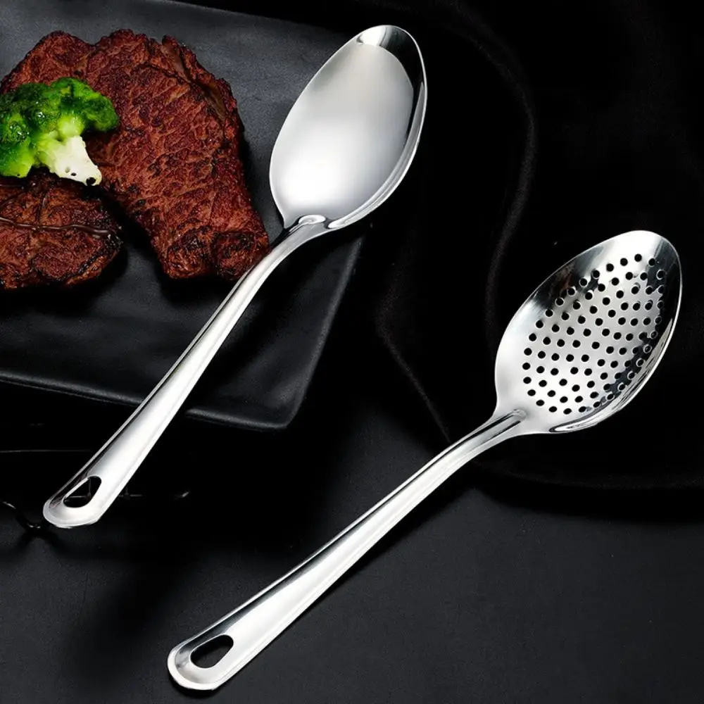 

Portable Durable Anti-rust Household Thickened Stainless Steel Nooodle Spoon Deep-Fried Colander Colander Spoon Skimmer Scoop