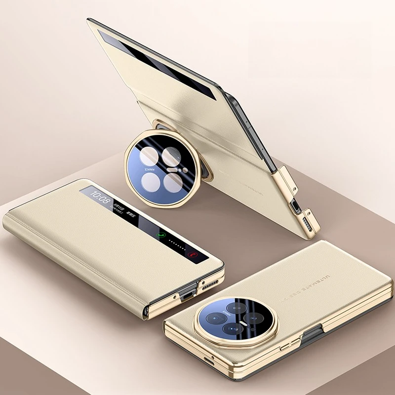 

For Honor Magic V6 All-in-one Leather Case Luxurious skin-friendly leather cover 360° full coverage Funda shockproof lens holder