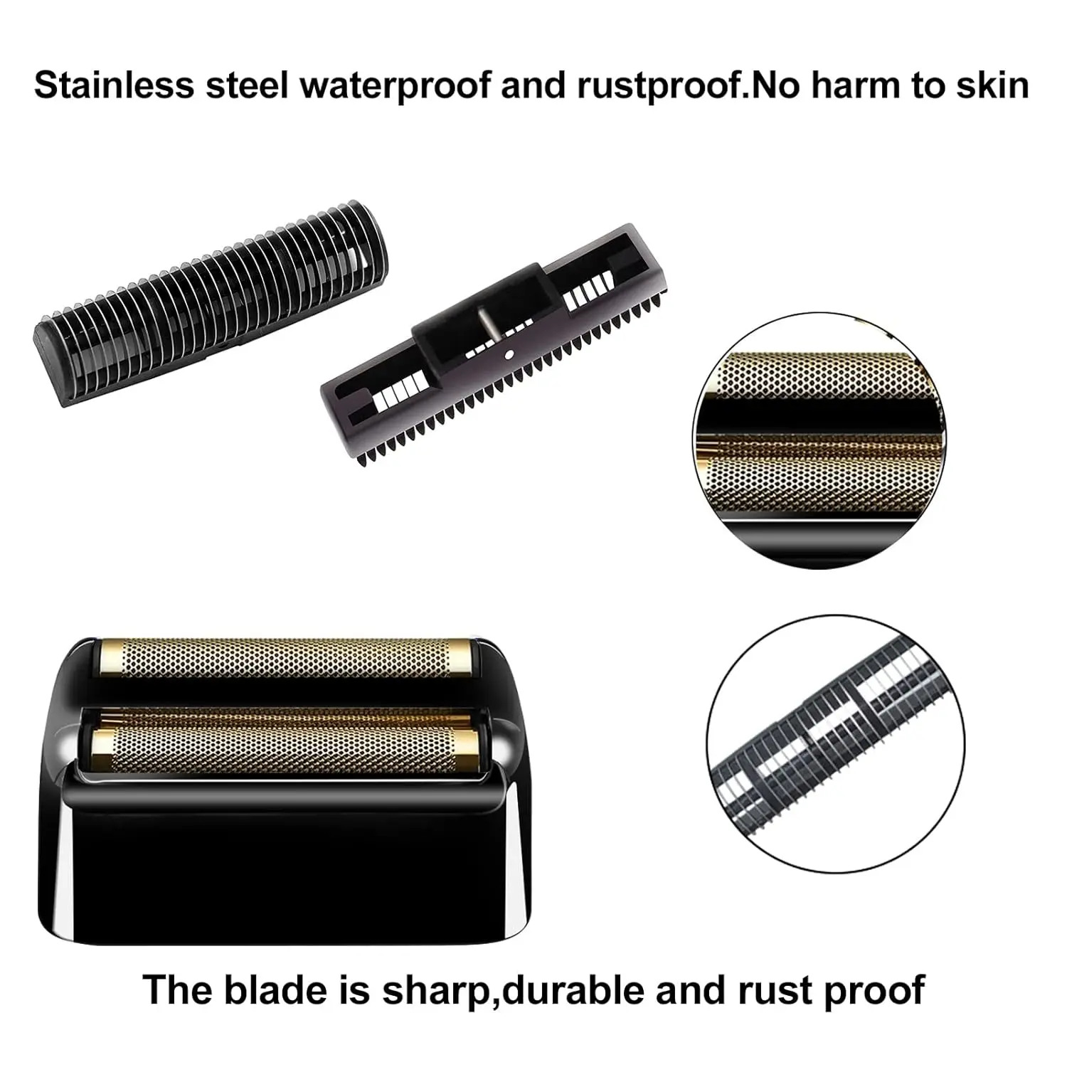 Babyliss Pro MetalFX Double Foil Shaver Replacement Head 2 Count Black Foil Cutter for Professional Hair Grooming