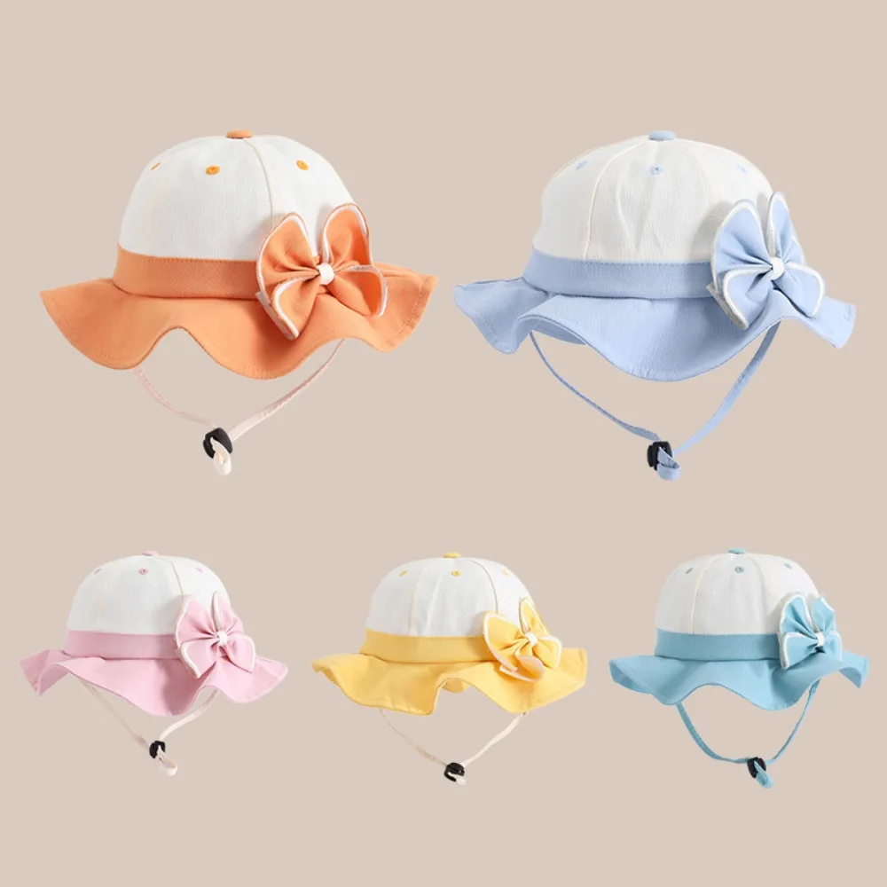 New Summer Fashion Bowknot Baby Hat for Girls Panama Infant Toddler Wide Brim UV Protection Hat Outdoor Children\'s Beach Sun Cap