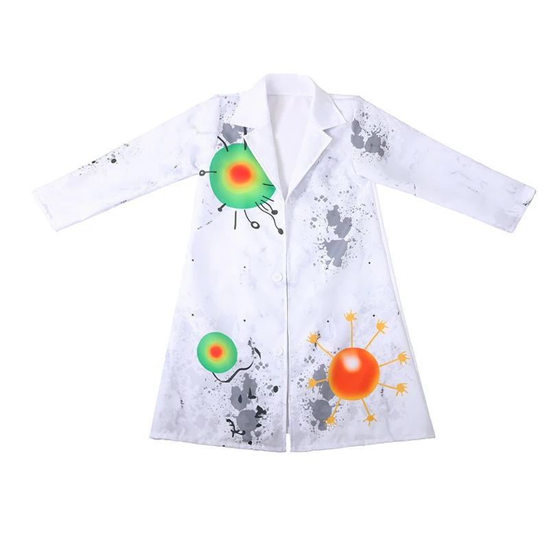 وصل حديثًا لعام 2025 معطف المختبر للأولاد فستان الهالوين زي عالم مهذب للأولاد